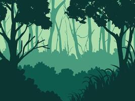 Silhouettes of a trees forest. vector