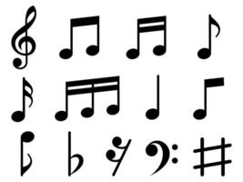 A collection of musical notes, symbolizing the beauty and flow of music. vector