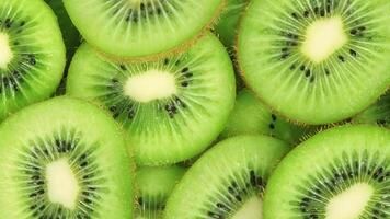 Rotating Background of Juicy Fresh Sliced Kiwi Fruit video