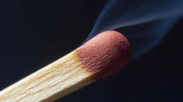 A matchstick with a burning match photo