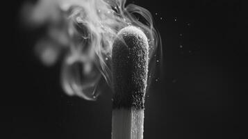 A matchstick with smoke coming out of it photo