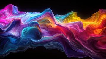 Abstract colorful wave background 3d rendering photo