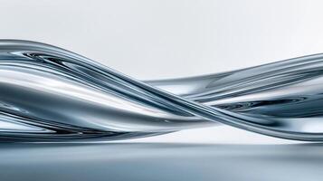 Abstract silver wave background with white background photo
