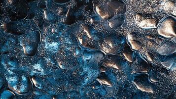 Ice water texture background with blue and black ice photo