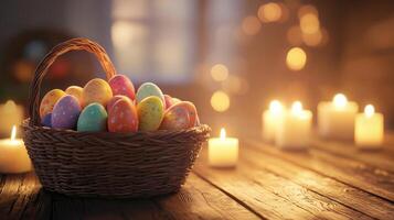 The warm glow of the candles creates a cozy and inviting atmosphere photo