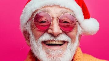A man with a santa hat and sunglasses photo
