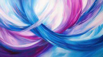 This artwork features bold swirling patterns of blue and pink, creating a vibrant and energetic display. The soft brush strokes blend harmoniously, evoking emotion and movement photo