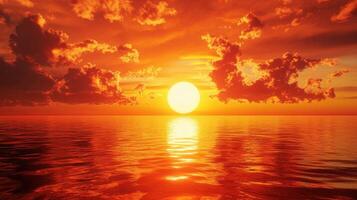 Sunset over the ocean photo