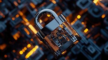 A padlock on a computer screen photo