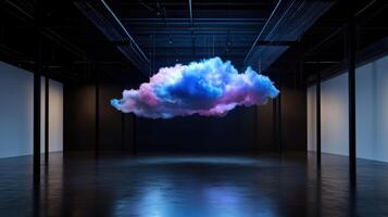 A cloud sculpture in an empty room photo