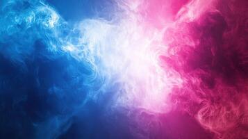 Vibrant swirls of blue and pink smoke blend seamlessly to form an engaging abstract background. The dynamic colors create an eye-catching visual effect suitable for various designs photo