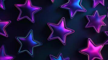 Stars in shades of purple and blue create a captivating visual on a dark backdrop. The vibrant glow adds depth and intrigue to the display, drawing viewers in photo