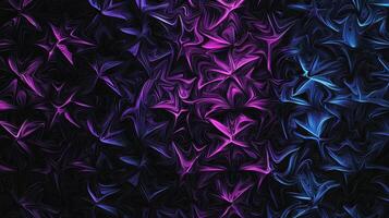 Colorful abstract shapes in vivid purple and blue swirl together, forming captivating patterns against a dark background, creating a dynamic design full of visual interest photo