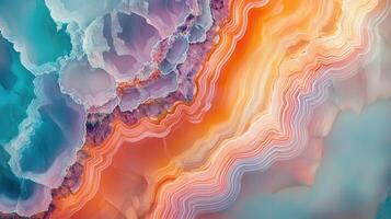Colorful abstract art with waves and clouds photo