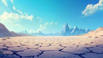 A desert landscape with mountains and clouds photo