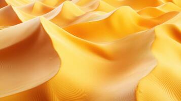 A close up of a yellow fabric with waves photo