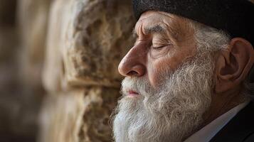 An old man with a white beard and a black hat photo