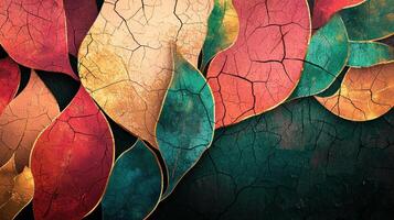 Colorful abstract leaves on a black background photo