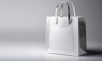 White paper bag with a blank white background photo