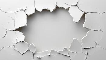 A hole in the wall with a crack in it photo