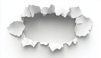 A hole in the wall with a piece of paper photo