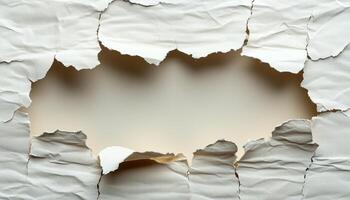 A hole in a piece of paper with a hole in it photo