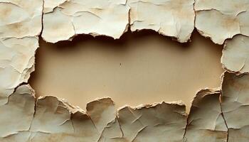 A hole in the wall with a piece of paper photo