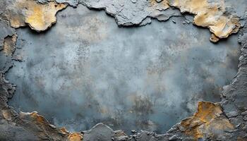 A heart shaped hole in the wall with a gold paint photo