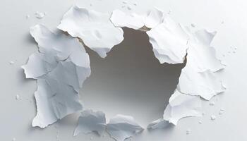 A hole in the wall with a piece of paper photo