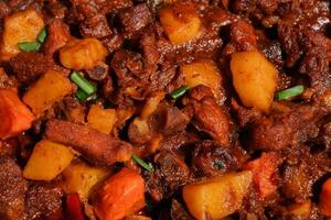 pork afritada with carrots ang potatoes photo