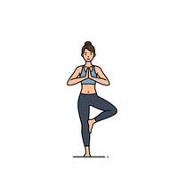 A woman is standing in a yoga pose vector