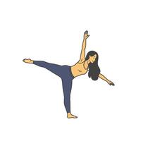 A woman doing yoga poses on a white background vector