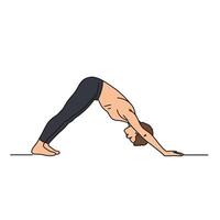 A man is doing a downward dog pose vector