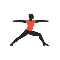 A silhouette of a woman doing yoga vector