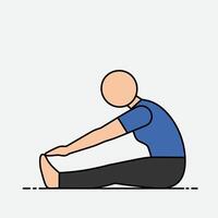 A man is doing a stretch exercise vector