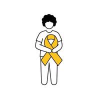 A man with a yellow ribbon in his hand vector
