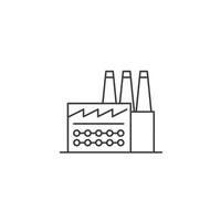 A line drawing of a factory with smoke stacks vector