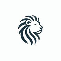 the lion head logo design template vector