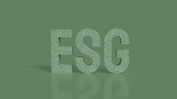 The ESG on green Background for eco concept 3d Rendering. photo