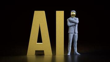 AI and robot man for technology or it concept . photo