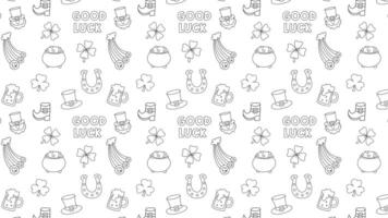 Doodle pack with icons for St. Patrick's Day animation Loop Background. video