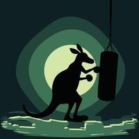 A kangaroo is boxing with a punching bag vector