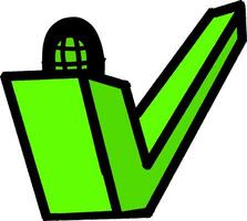 LED Checkmark Light Box vector