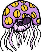 Halloween Skull Jellyfish Monster with Eye Patterns vector