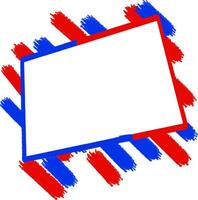 Watercolor Abstract Blue and Red Frame Design vector