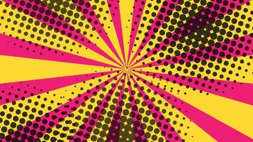 abstract pink and yellow sunburst background with dots pattern decoration vector