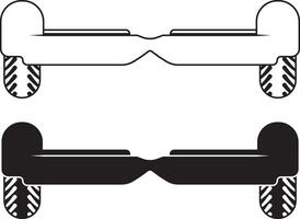 front view Self balancing scooter icon set vector