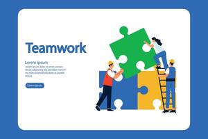 Collaborative Effort to Build a Stronger Team Together vector