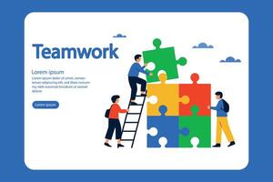 Effective Teamwork Builds Stronger Connections and Achieves Shared Goals vector