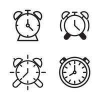 Four Alarm Clock Icons Variations vector